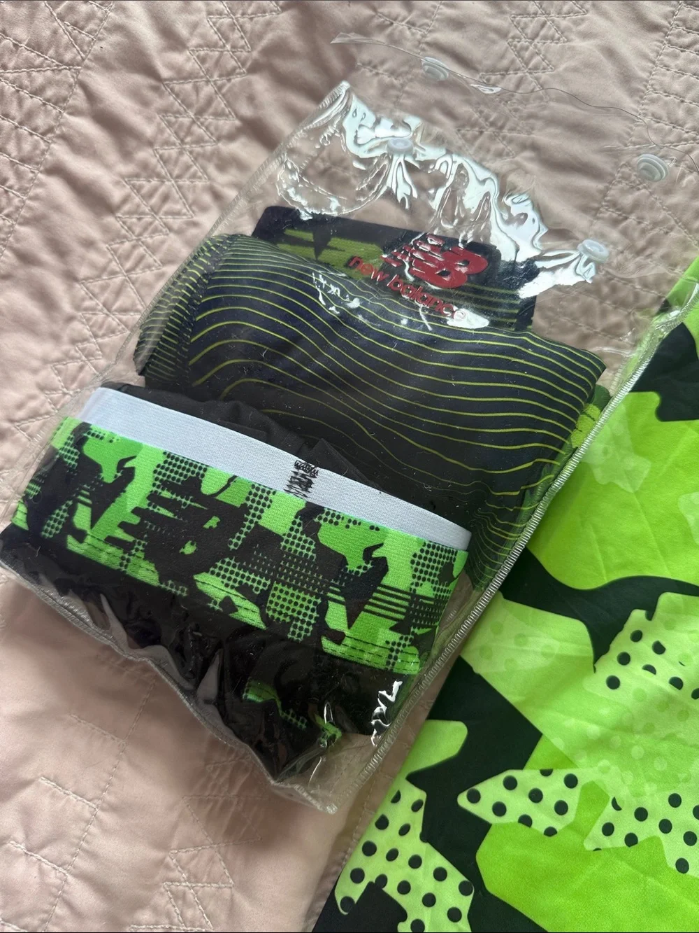 New Balance Men’s 3 Neon Green Camo Boxer Briefs